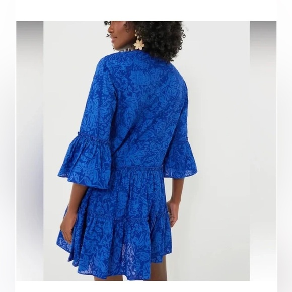 Hyacinth House Tuckernuck Quidnet‎ Ruffle Tiered Short Mini Dress Blue SMALL - Picture 3 of 7